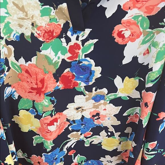 Lauren Ralph Lauren Navy Floral Blouse - Picture 6 of 6
